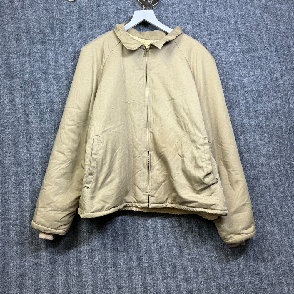 Virginia Correctional Enterprises Jacket Men 3XL Beige Good Sherpa Workwear